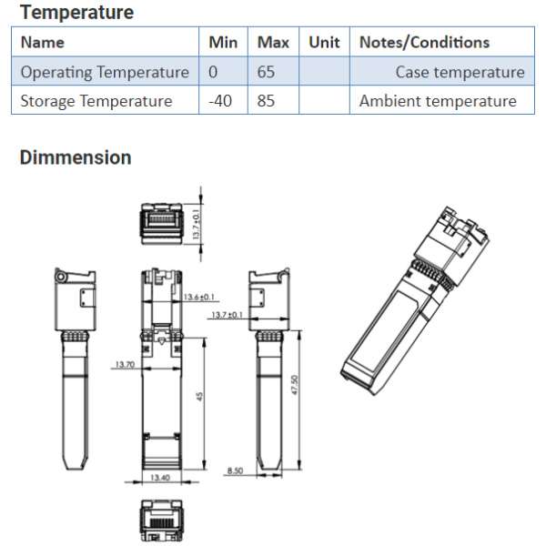 copper sfp+ transceivers rj sp 10gbase t optokon premium