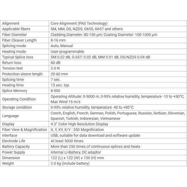 optokon osc 700 single fiber fusion splicer