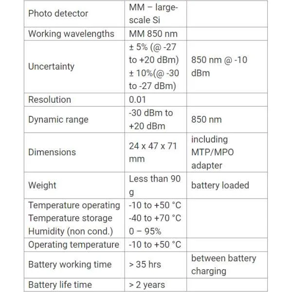 optokon pm 212 mpo pocket optical power meter usb probe
