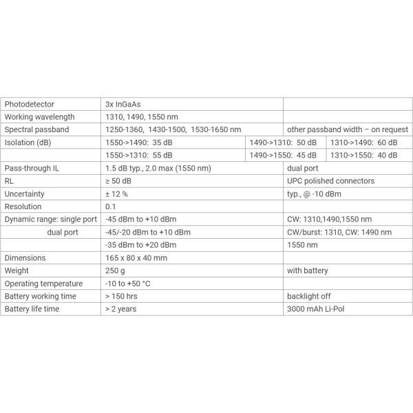 optokon pm 830 fttx optical power meter