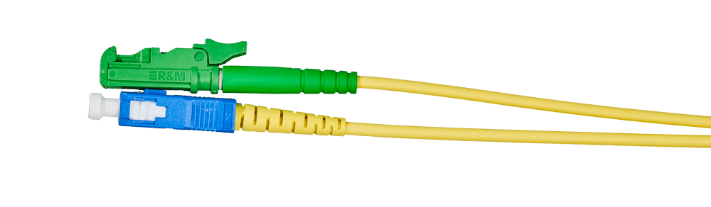 SC Patchcord 1m SC PC auf E2000 APC Simplex OS2 Singlemode – Bild 1